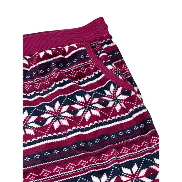 Nautica Womens Size XXL 2X Pajama Set Nordic Print Cotton Blend Red Navy Fleece - Picture 14 of 16